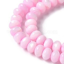 天然淡水シェルビーズ連売り  ロネデル  染め  パールピンク  6x3.5~4mm  穴：1mm  約97~99個/連  15.08~ 15.47インチ（38.3~39.3cm）&nbsp;SSHEL-C013-07G