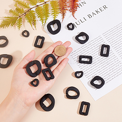 100Pcs 5 Styles Rubberized Style Acrylic Linking Rings&nbsp;OACR-PH0001-54
