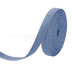 ステッチデニムリボン  服飾材料  DIYクラフトヘアクリップアクセサリーと縫製装飾用  藤紫色  1.6cm  10 M /袋&nbsp;OCOR-TAC0009-04B-02