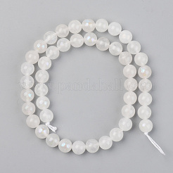 Electroplated Natural White Moonstone Beads Strands&nbsp;G-S369-012C-C
