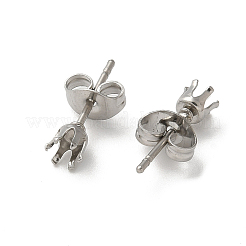 316サージカルステンレススタッドピアス金具  ステンレス鋼色  3.5x14.5mm&nbsp;STAS-Z118-03P-05