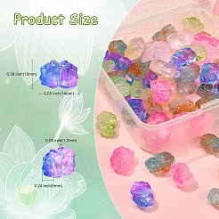 70Pcs 7 Colors Two Tone Glass Beads&nbsp;GLAA-CJ0001-78