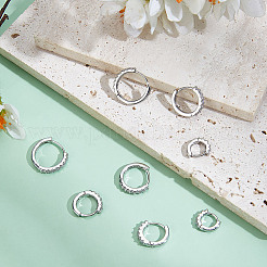 8Pcs 4 Styles Brass Clear Cubic Zirconia Hoop Earrings&nbsp;EJEW-DR0001-02S