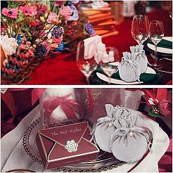 Velvet Jewelry Bags with Drawstring & Plastic Imitation Pearl&nbsp;TP-NB0001-20D