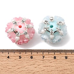 Opaque Acrylic & Rhinestone & Plastic Pearl Beads&nbsp;OACR-D039-02