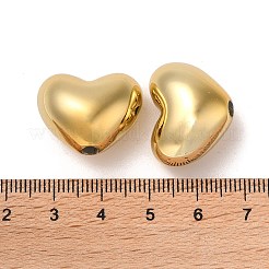 CCBプラスチックビーズ  ハート  ゴールドカラー  17.5x22x14mm  穴：3mm&nbsp;CCB-B003-37B-G