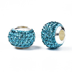 Handmade Polymer Clay Rhinestone European Beads&nbsp;RB-N053-001-06
