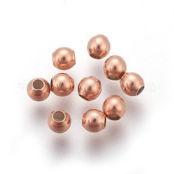 925スターリングシルバービーズ  中にシリコーンを使って  ローズゴールド  3.5x3mm  穴：0.5mm&nbsp;LS-STER-E062-07RG
