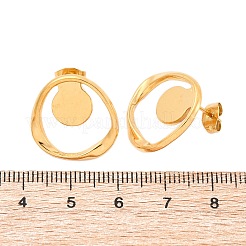 イオンプレーティング（IP）304ステンレススチールスタッドピアス  18KGP本金メッキ  19x19mm&nbsp;EJEW-D281-21G