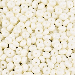オペークガラスシードビーズ  丸い穴  ロンデル  ベージュ  4~4.5x2~3mm  穴：0.9~1mm  約6430個/ポンド&nbsp;SEED-N012-09A-01