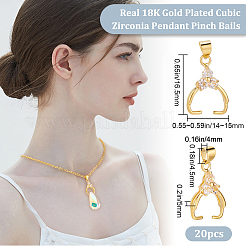 20Pcs Rack Plating Brass Pendant Pinch Bails&nbsp;KK-BBC0007-50