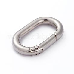 電気メッキ合金キーホルダークラスプ  オーバル  プラチナ  内径：25x12mm&nbsp;PALLOY-G260-01P