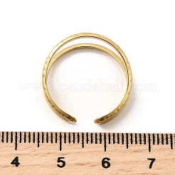 304ステンレススチール製調節可能な女性用オープンカフリング  18KGP本金メッキ  12.5mm&nbsp;RJEW-U062-01A-G