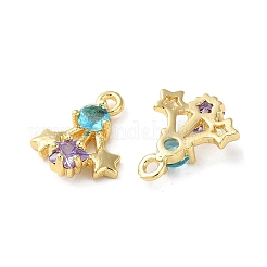 Brass Micro Pave Cubic Zirconia Charms&nbsp;KK-F872-20G