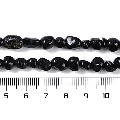 天然石トルマリンビーズ連売り  ナゲット  ブラック  6~12x4~8mm  穴：0.8mm  15.35''（39センチメートル）&nbsp;G-P433-05A-01
