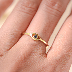 Evil Eye 925 Sterling Silver Micro Pave Cubic Zirconia Finger Rings for Women&nbsp;FS-WG42376-06