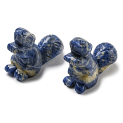 Natural & Synthetic Mixed Gemstone Carved Healing Squirrel Figurines&nbsp;DJEW-D012-01I