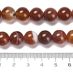 Natural Striped Agate/Banded Agate Beads Strands&nbsp;G-B079-A05-03B