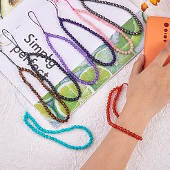 Natural White Jade and Iron Alloy Lobster Claw Clasp Keychain&nbsp;HJEW-SW00007-16