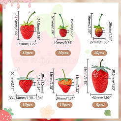55Pcs 6 Styles Plastic Imitation Strawberry&nbsp;DJEW-GA0001-54