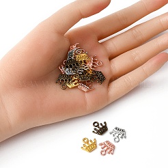 20個4色亜鉛合金ペンダント  クラウン形状  ミックスカラー  13x14x3mm  穴：2mm  5個/カラー&nbsp;FIND-YW0001-52