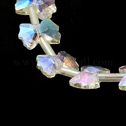 電気メッキガラスビーズ  フル虹メッキ  多面カット  蝶結び  レモンシフォン  10x7x3.5mm  穴：0.9mm  約49~51個/連  18.90~20.47インチ（48~52cm）&nbsp;EGLA-F163-01-FR01