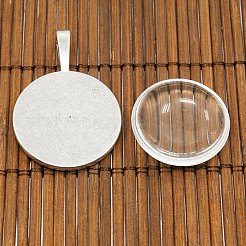 25mm Transparent Clear Domed Glass Cabochon Cover for Photo Pendant Making&nbsp;TIBEP-X0008-FF