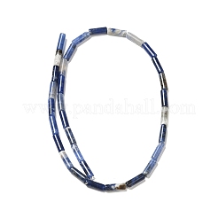 天然石ソーダライトビーズ連売り  チューブ  12x4mm  穴：1.2mm  約32個/連  15.55''（39.5センチメートル）&nbsp;G-P489-02