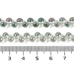 電気メッキガラスビーズセット  パール光沢メッキ  電球  ダークシーグリーン  5mm  穴：1mm  約98個/連  15.35''（39センチメートル）&nbsp;GLAA-Q105-01A