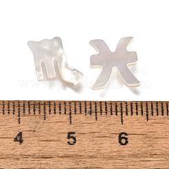 12個12スタイルナチュラルホワイトシェルビーズ  星座  乳白色  9~10x7~12.5x2~2.3mm  穴：0.7mm  1個/スタイル&nbsp;BSHE-Z008-12
