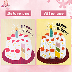子供向けDIYソフトボールペイントキット  ポンポンと木製の額縁とイーゼルとピンセット付き  葉  291x196x17mm&nbsp;DIY-GF0010-13A