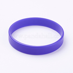 シリコンリストバンドブレスレット  コードブレスレット  モーブ  7-1/8インチ（18cm）  12x2mm&nbsp;BJEW-J176-180-15