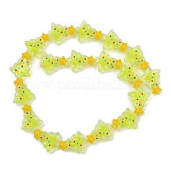 ガラスエナメルビーズ  クリスマスツリー  シャンパンイエロー  18x15x7mm  穴：1.2mm&nbsp;X1-LAMP-S070-05H