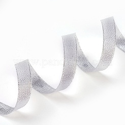 オーガンジーリボン  グリッターメタリックリボン  ラメリボン  銀  幅約5/8インチ（15mm）  25ヤード/ロール（22.86メートル/ロール）&nbsp;X-ORIB-15mm-Y-S