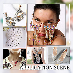 80Pcs 8 Colors Teardrop Sew on Rhinestone&nbsp;GLAA-UN0001-12