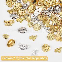 100Pcs 3 Colors Ocean Style Alloy Cabochons&nbsp;MRMJ-OC0002-30