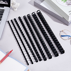 160個 8スタイル プラスチック製バインディングコーム  綴じ背  ブラック  6~20mm  20個/スタイル&nbsp;FIND-PH0025-11