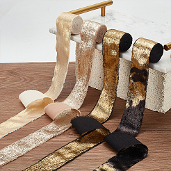 4 Roll 4 Colors 5M Hot Stamping Velvet Frayed Ribbon&nbsp;OCOR-PH0004-18