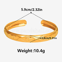 304 Stainless Steel Evil Eye Cuff Bangles for Women&nbsp;MB1147-2