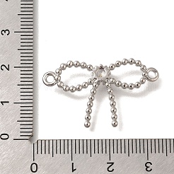 Rack Plating Brass Pave Clear Cubic Zirconia Bowknot Connector Charms&nbsp;KK-I716-29P