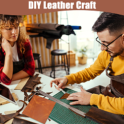 レザー生地  DIY 手作り衣類ラベル用の革シート  ハンドバッグ  シエナ  25x25x0.2cm&nbsp;DIY-WH0002-79B-02