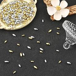 800個4スタイルのメッキ環境に優しいプラスチックビーズ  オーバル  ミックスカラー  6~8x3~4mm  穴：1mm  200個/スタイル&nbsp;KY-YW0002-34