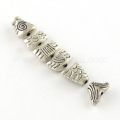 Fish Tibetan Style Alloy Combine Beads&nbsp;PALLOY-39315-AS-RS