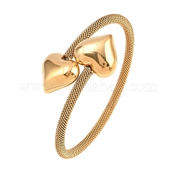 304 Stainless Steel Mesh Chain Bangles for Women&nbsp;BJEW-D460-05G