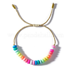 Polymer Clay Beads Braided Bead Bracelets for Women&nbsp;NL7584-4
