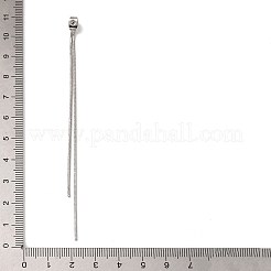 真鍮スネークチェーンピアスキャッチ  タッセルチャーム イヤーナット  プラチナ  106x2x1mm  穴：0.8~1mm&nbsp;KK-G510-14P
