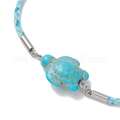 3Pcs Dyed Synthetic Turquoise Silder Bracelets&nbsp;BJEW-JB13263