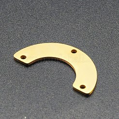 201 ステンレス シャンデリア コンポーネント リンク  対称円弧形状  レーザー切断  ゴールドカラー  12x25x1mm  穴：1.6mm&nbsp;STAS-N090-LA167-25
