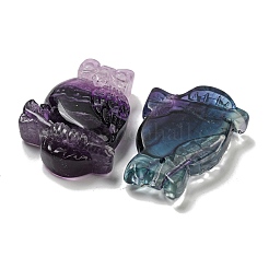 天然石蛍石ペンダント  フクロウのチャーム  44~46x29~31x7.5~10mm  穴：1.4mm&nbsp;G-M417-08B