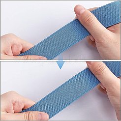 超幅広の厚手の平らなゴムバンド  ウェビング衣類縫製アクセサリー  ティール  30mm&nbsp;EC-WH0016-A-S024
